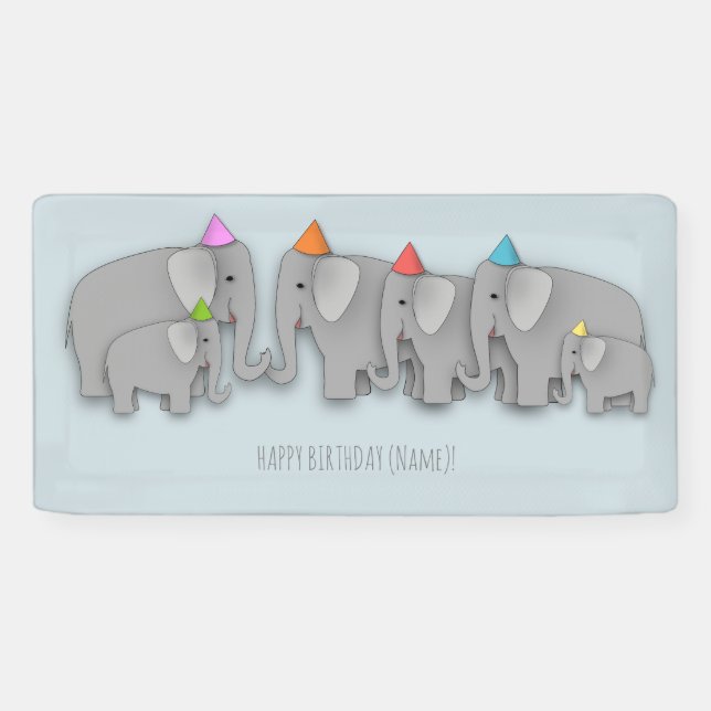 Elephant Party Banner (Horizontal)