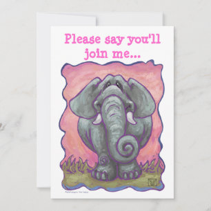 Elephant Party Centre Invitation