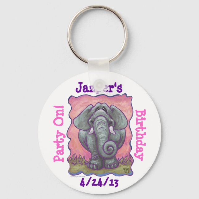 Elephant Party Centre Keychain (Front)