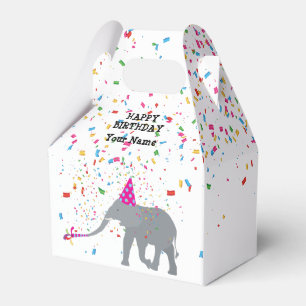 Elephant Partying - Animals at Birthday Party Favor Box