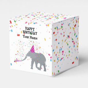 Elephant Partying - Animals at Birthday Party Favor Box