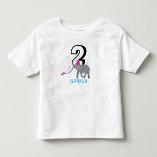 Elephant Partying - Animals Birthday Age Boy Girl Toddler T-shirt