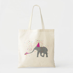 Elephant Partying - Animals Having a Party Tote Bag