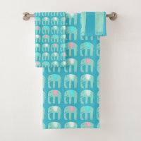 Elephant Pattern Aqua