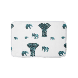 Elephant Pattern Bath Mat