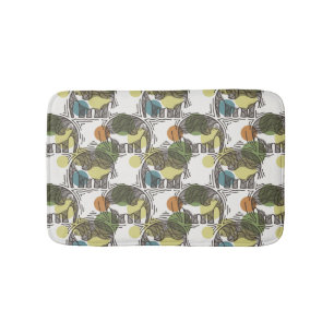Elephant Pattern Bath Mat