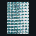 Elephant Pattern Blue Kitchen Towel<br><div class="desc">Decorate your kitchen with this cool towel. Makes a great housewarming, birthday or wedding gift!
You can customize it and add text too.
Check my shop for lots more colours and patterns!</div>