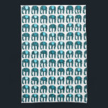 Elephant Pattern Blue Kitchen Towel<br><div class="desc">Decorate your kitchen with this cool towel. Makes a great housewarming,  birthday  or wedding gift! 
You can customize it and add text too.
Check my shop for lots more colours and patterns!</div>