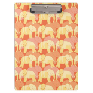 Elephant Pattern Clipboard - Orange