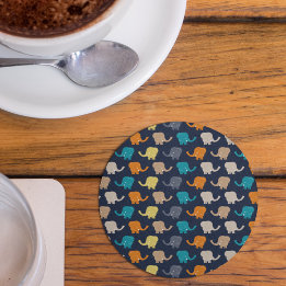 Elephant Pattern Coaster Set