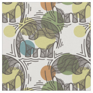 Elephant Pattern Fabric