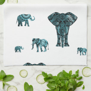 Elephant Pattern Kitchen Towel
