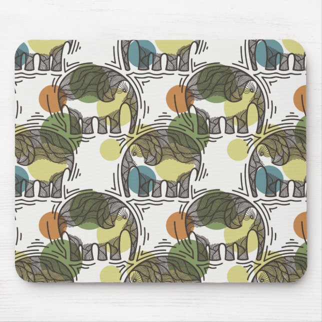Elephant Pattern Mouse Pad (Front)