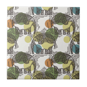 Elephant Pattern Tile