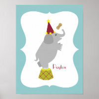Elephant + Peanut Personalized Nursery Artwork