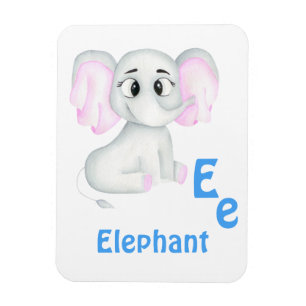 Elephant personalize ABC: Letter E - Add Your Name Magnet