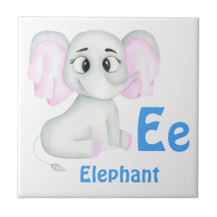 Elephant personalize ABC: Letter E - Add Your Name Tile