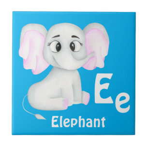 Elephant personalize ABC: Letter E - Add Your Name Tile
