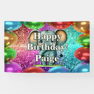 Elephant Personalized character birthday banner