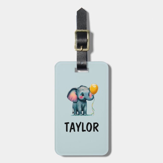 Elephant Personalized Colourful Bag Backpack Luggage Tag (Front Vertical)