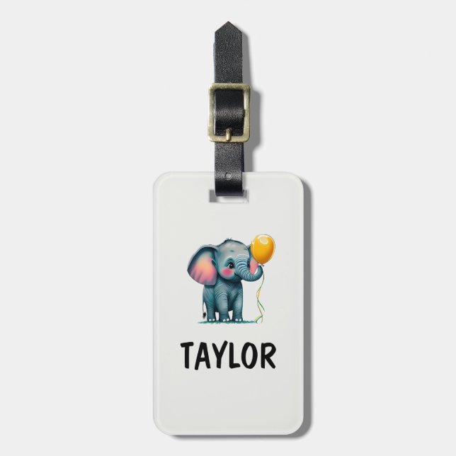 Elephant Personalized Colourful Bag Backpack Luggage Tag (Front Vertical)