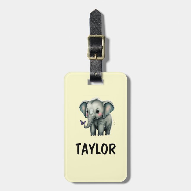 Elephant Personalized Colourful Bag Backpack Luggage Tag (Front Vertical)