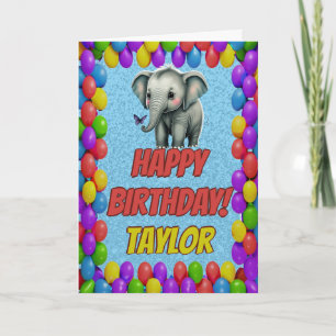 Elephant Personalized Fun Greeting Birthday Card