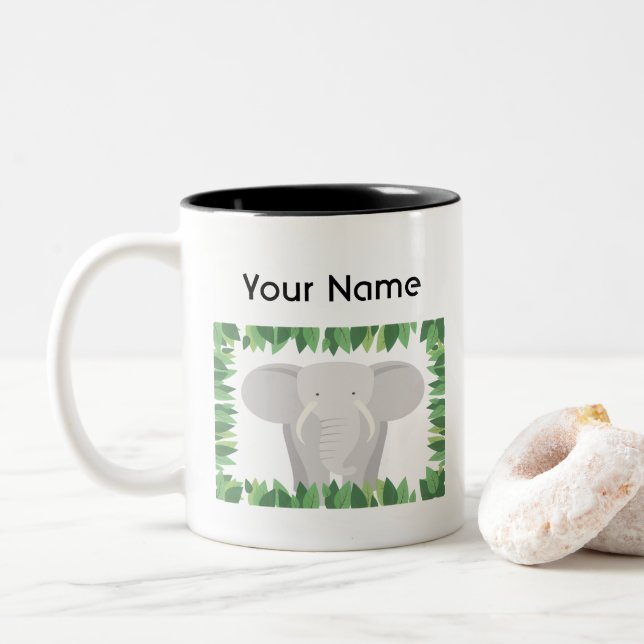 Elephant Personalized Mug (With Donut)