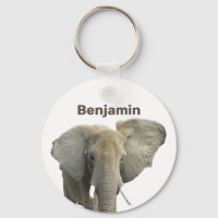 Elephant Personalized Name Keychain