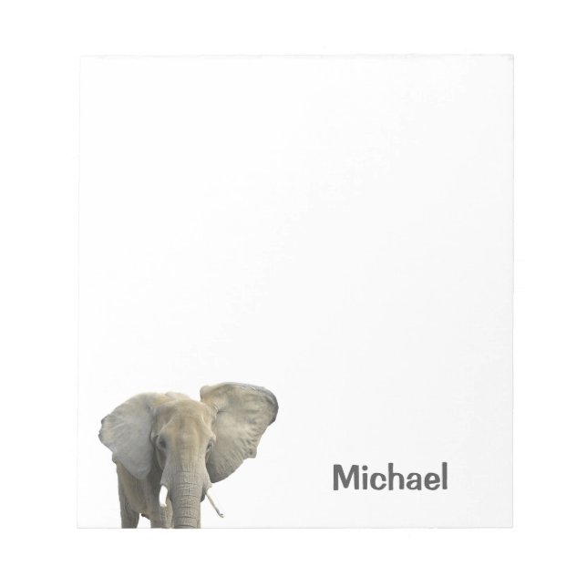 Elephant Personalized Name Notepad (Front)