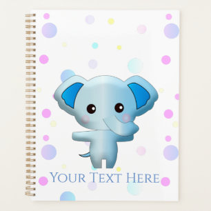 Eléphant petit garçon bleu mignon