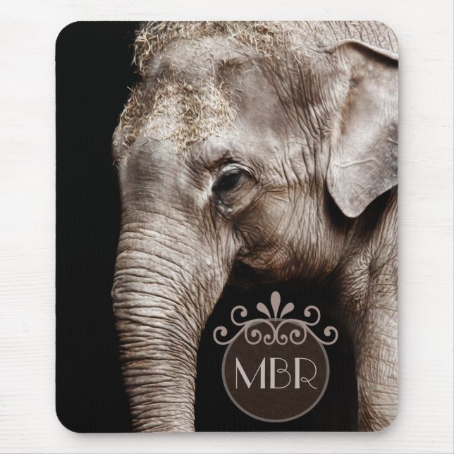 Elephant Photo Image Mouse Pad (Front)
