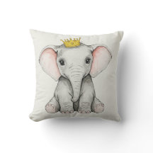 Elephant pillow with crown