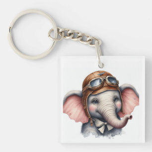 Elephant Pilot Keychain
