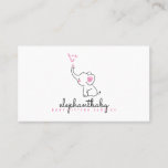 Elephant Pink Butterflies Cute Animal Business Card<br><div class="desc">Elephant Pink Butterflies Cute Animal</div>