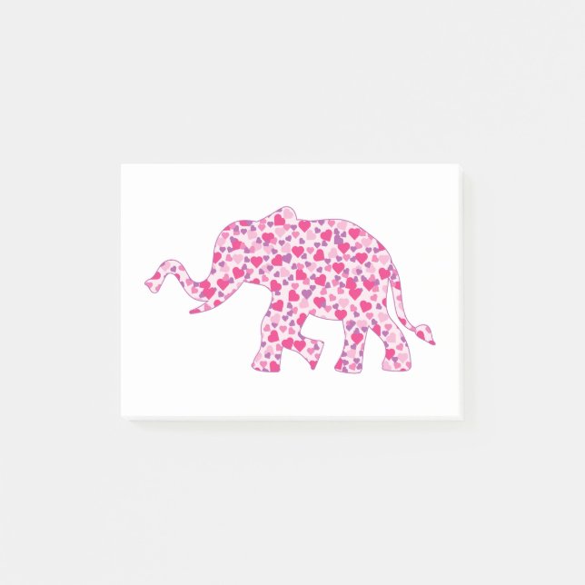 Elephant-Pink-Hearts (1) Post-it Notes (Front)