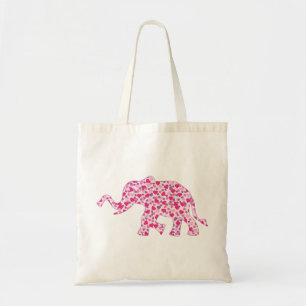 Elephant-Pink-Hearts (1) Tote Bag