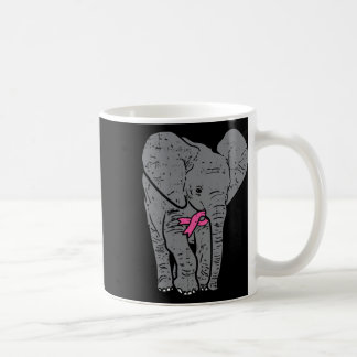 Elephant Pink Ribbon Breast Cancer Awareness Suppo Coffee Mug