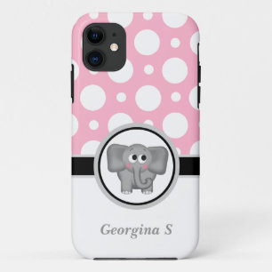 Eléphant Pink & White Polka Dot iPhone 5 Coque