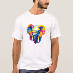 Elephant Portrait Illustration Watercolour Paint T-Shirt