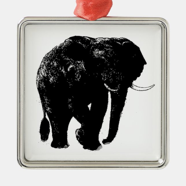 Eléphant Premium Carré en céramique ornement (Devant)