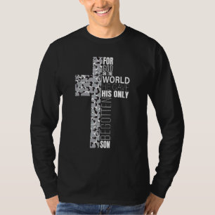 Elephant Print Christian Men Boys Bible Verse Cros T-Shirt