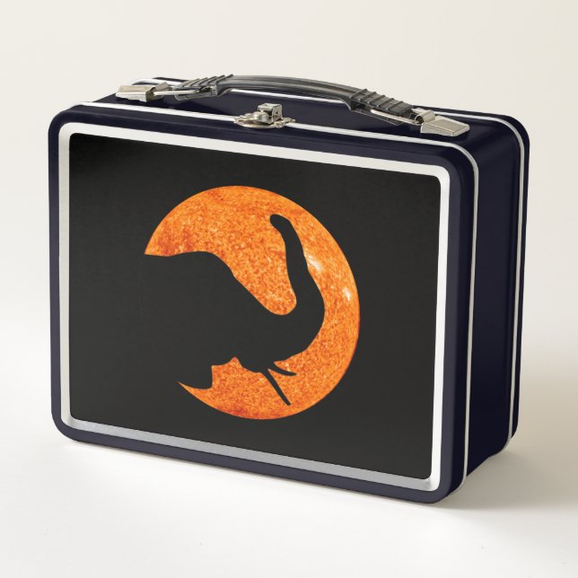 Elephant Profile Solar Eclipse Metal Lunch Box (Front)