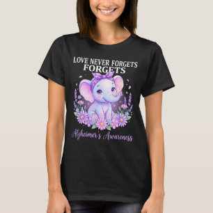 Elephant purple love forgets alzheimer’s awareness T-Shirt