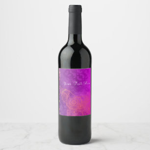 Elephant Purple Pink Orange & Gold Wine Labels