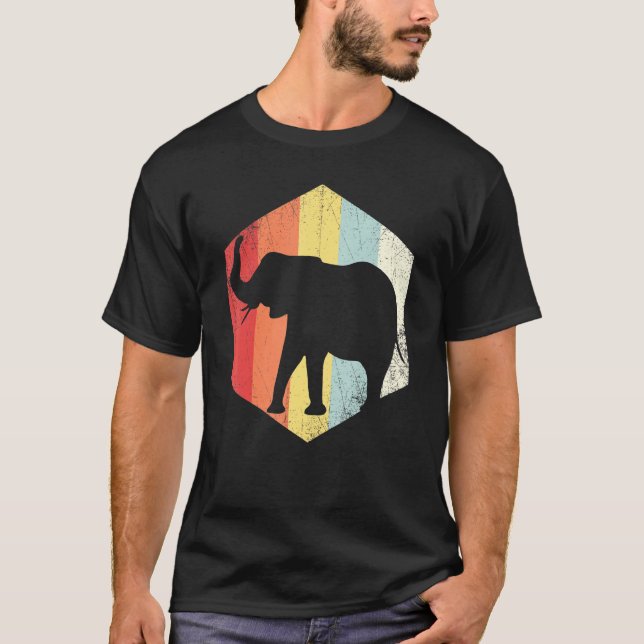 Elephant Retro Distressed Style Elephant T-Shirt (Front)