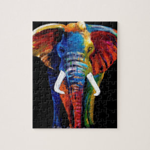 ELEPHANT RETRO STYLE JIGSAW PUZZLE