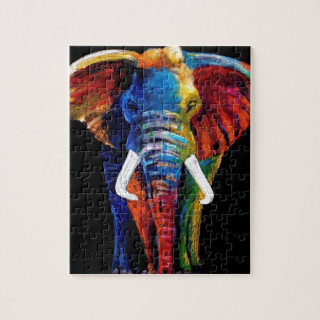 ELEPHANT RETRO STYLE JIGSAW PUZZLE (Vertical)