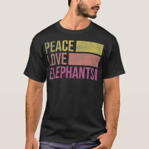 Elephant Retro Vintage 70s Boho Distressed Women T-Shirt