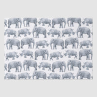 Elephant Rhino Watercolor pattern